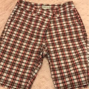 Tehama pink plaid Bermuda shorts